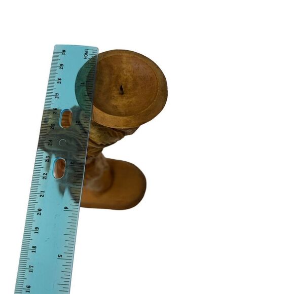 Rare Vintage Candelabra Candle Old Man Root Wooden Handmade Art Folk 10'' Spirit - Picture 12 of 14